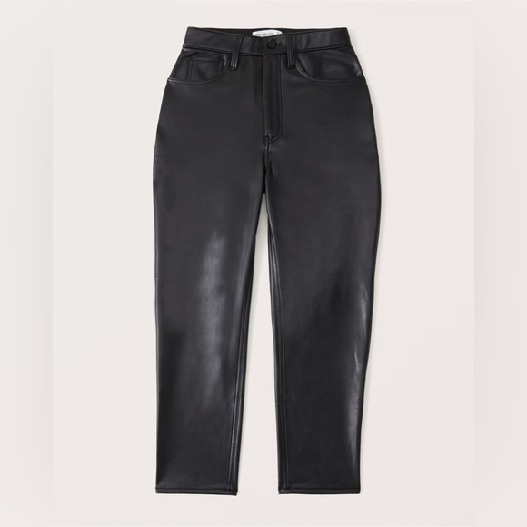 Abercrombie & Fitch Curve Love Leather Ankle straight ultra high rise sz 28 NWT - Picture 6 of 6